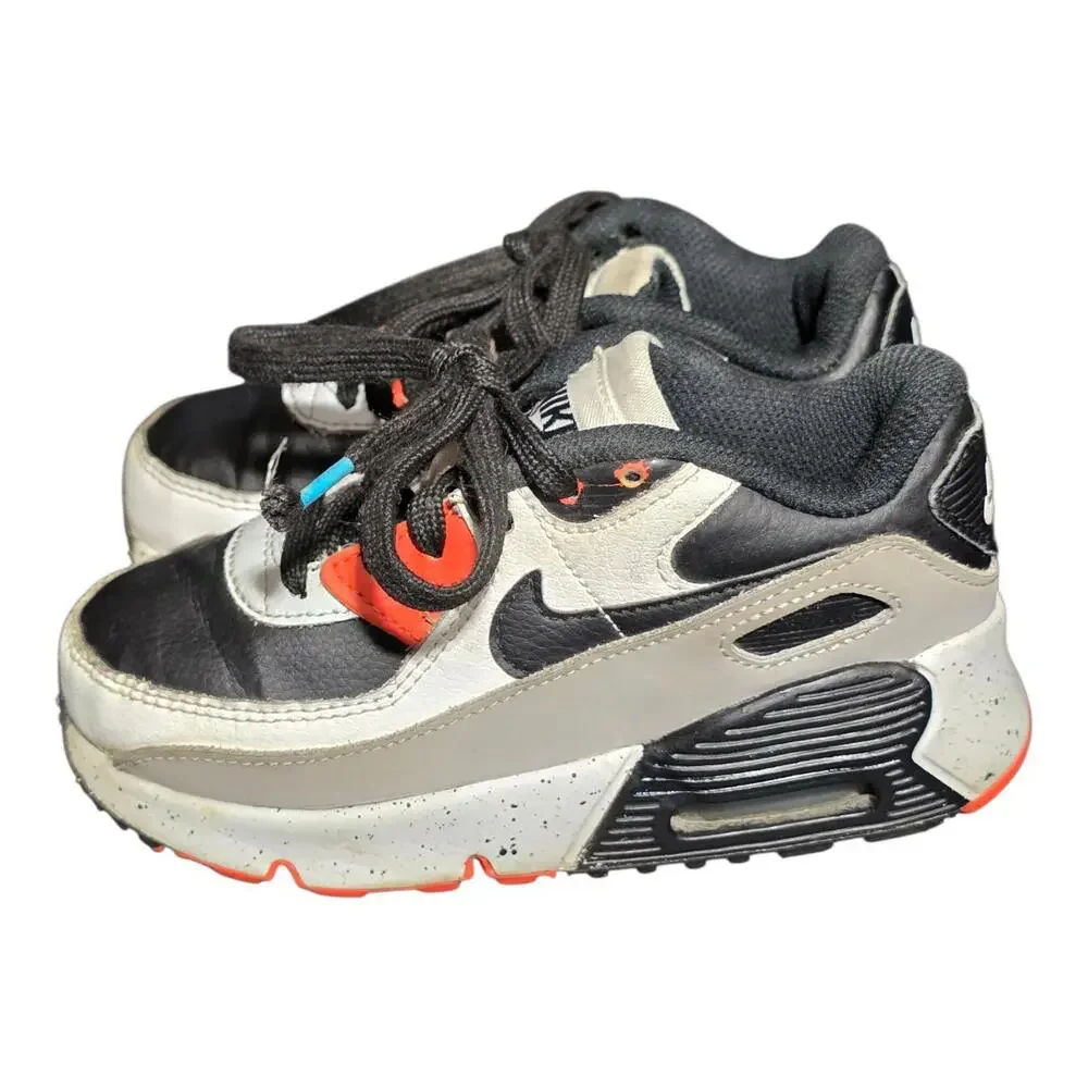 Nike Air Max 90 Kids‎ 7C Black White Infrared Sneakers Toddler Shoes